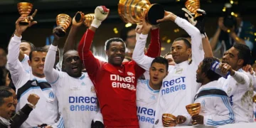 Mamadou Niang et les Marseillais en 2010 avec la Coupe de la Ligue