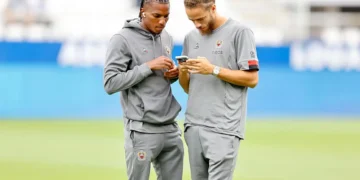 Billal Brahimi et Hicham Boudaoui avec l'OGC Nice