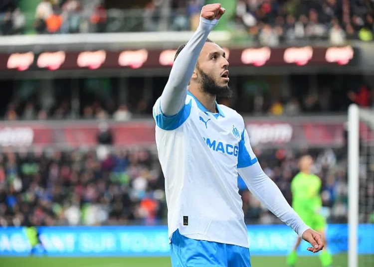 Amine Gouiri avec l'OM contre le FC Metz