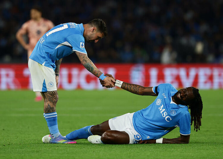 Naples encore privé de Zambo-Anguissa pour la fin de saison
