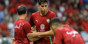 Nayef Aguerd avec le Maroc