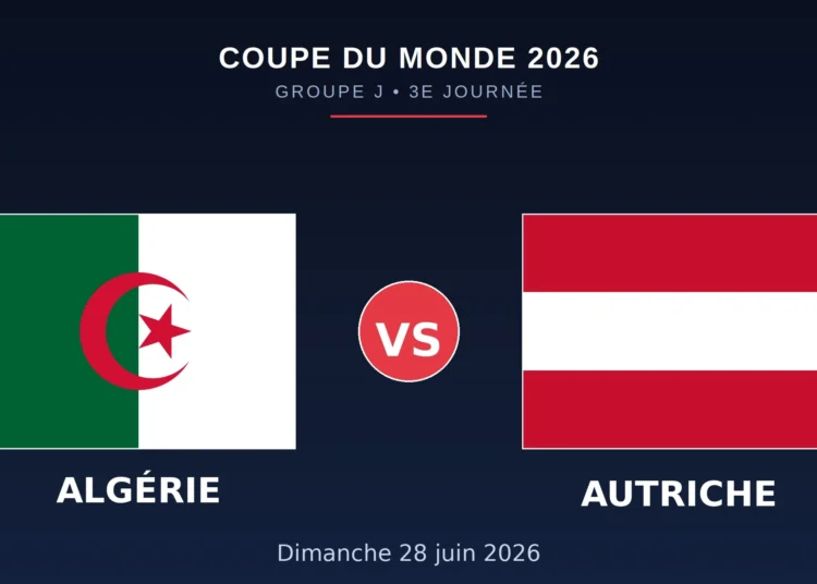 Coupe du monde 2026 : Algérie – Autriche 04h00, les compos probables