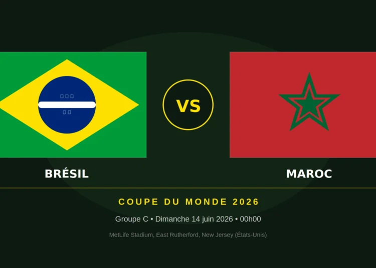Coupe du Monde 2026 : Brésil – Maroc ce dimanche à 0h00, les compos probables